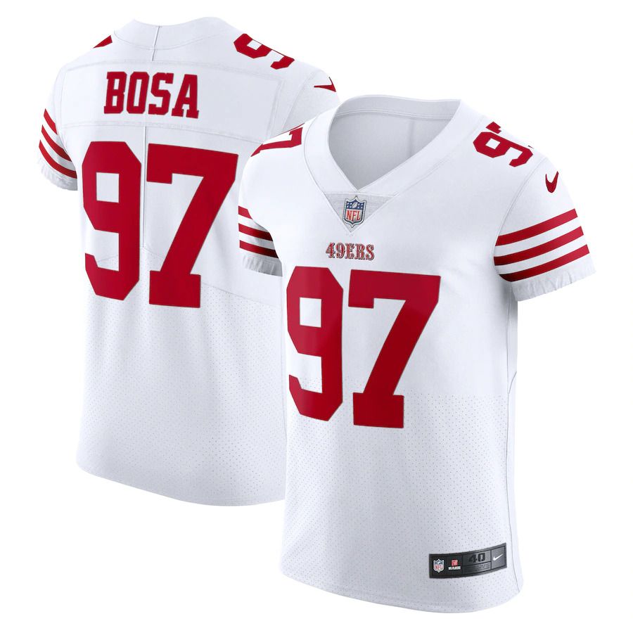 Men San Francisco 49ers #97 Nick Bosa Nike White Vapor Elite NFL Jersey